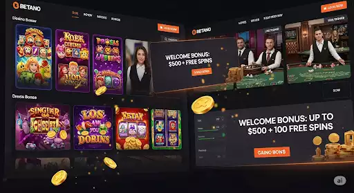 Betano moderní casino rozhraní