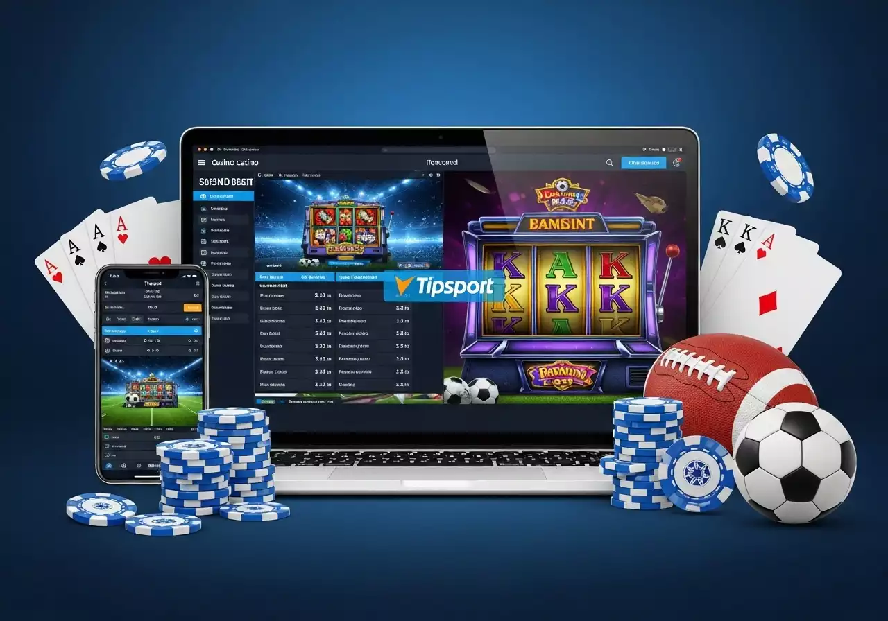 Tipsport casino rozhraní na počítači a mobilu